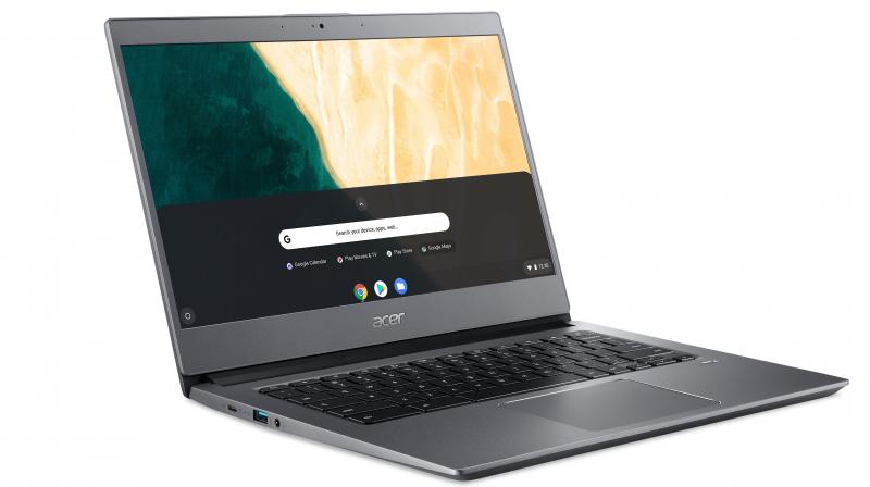 The Acer Chromebook 715 and Acer Chromebook 714 feature an integrated fingerprint reader conveniently placed next to the keyboard. The Acer Chromebook 715 and Acer Chromebook 714 feature an integrated fingerprint reader conveniently placed next to the keyboard.