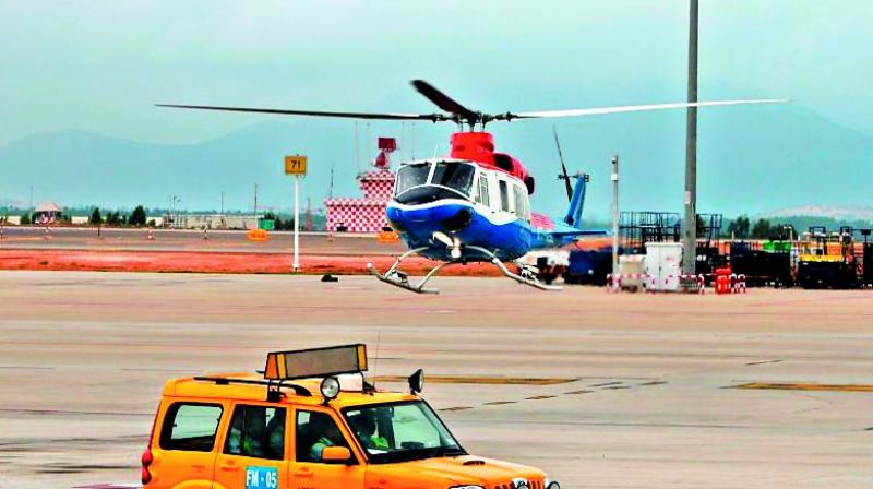 Minister of state for civil aviation Jayant Sinha on Friday announced the launch of the service, HeliTaxi, from the Kempegowda International Airport (KIA) to Electronic City. Minister of state for civil aviation Jayant Sinha on Friday announced the launch of the service, HeliTaxi, from the Kempegowda International Airport (KIA) to Electronic City.