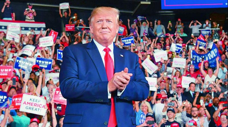 President Donald Trump was questioned by reporters Wednesday about an altered Hurricane Dorian map he displayed in the Oval Office. (Photo: File) President Donald Trump was questioned by reporters Wednesday about an altered Hurricane Dorian map he displayed in the Oval Office. (Photo: File)