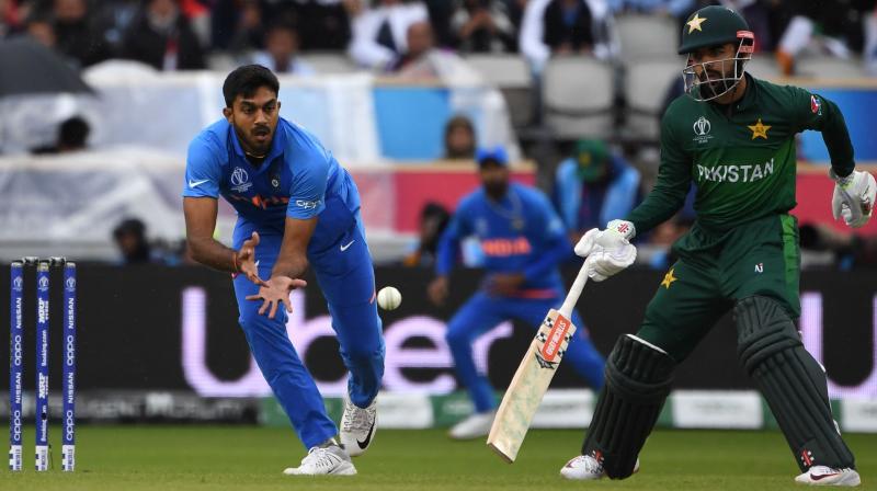 Imad Wasim (46) and Shadab Khan (20) remained unbeaten to end at 212 for six, handing India a comprehensive victory via Duckworth Lewis method. (Photo:AFP) Imad Wasim (46) and Shadab Khan (20) remained unbeaten to end at 212 for six, handing India a comprehensive victory via Duckworth Lewis method. (Photo:AFP)