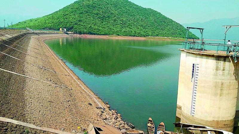 Depleting water level at Thatipudi reservoir in Vizianagaram district. (DC) Depleting water level at Thatipudi reservoir in Vizianagaram district. (DC)