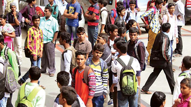 College managements are not worried. “Instead of the students, college staff will submit the online registrations. While blocking seats, we are asking parents to give at least three options in nearby areas as most of the corporate colleges have multiple branches in the state capital,” a faculty member from a college said.(Representational Image) College managements are not worried. “Instead of the students, college staff will submit the online registrations. While blocking seats, we are asking parents to give at least three options in nearby areas as most of the corporate colleges have multiple branches in the state capital,” a faculty member from a college said.(Representational Image)
