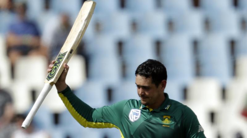 Quinton De Kock achieved this feat after smashing 109 off just 87 balls in the fifth and final ODI against Sri Lanka in Centurion. (Photo: AP) Quinton De Kock achieved this feat after smashing 109 off just 87 balls in the fifth and final ODI against Sri Lanka in Centurion. (Photo: AP)