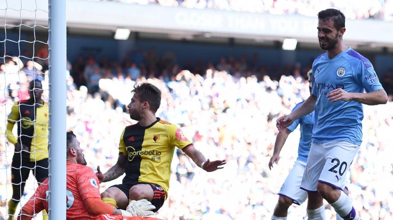 A Bernardo Silva hat-trick helped Manchester City to secure the joint second-biggest Premier League victory in history with an 8-0 thrashing of a bewildered Watford on Saturday. (Photo:AFP) A Bernardo Silva hat-trick helped Manchester City to secure the joint second-biggest Premier League victory in history with an 8-0 thrashing of a bewildered Watford on Saturday. (Photo:AFP)