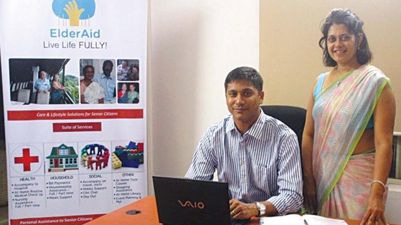 Santosh Abraham, founder of ElderAid Wellness with Dr Vandana Nadig Nair Santosh Abraham, founder of ElderAid Wellness with Dr Vandana Nadig Nair