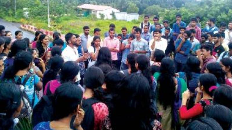 The week-long protest at Tata Institute of Social Sciences intensified as six students sat on an indefinite hunger strike on Roda Mistry campus in Gachibowli. (Representational image) The week-long protest at Tata Institute of Social Sciences intensified as six students sat on an indefinite hunger strike on Roda Mistry campus in Gachibowli. (Representational image)