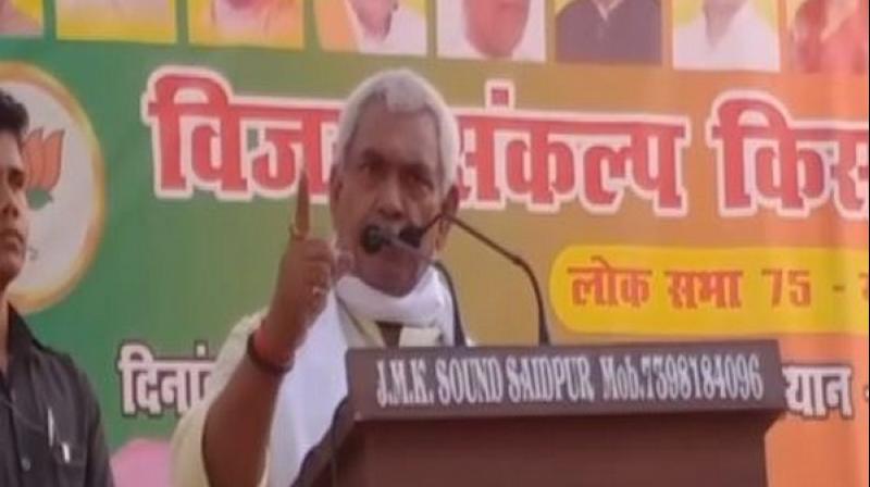 Sinha is seeking re-election from Ghazipur parliamentary constituency. (Photo: ANI) Sinha is seeking re-election from Ghazipur parliamentary constituency. (Photo: ANI)