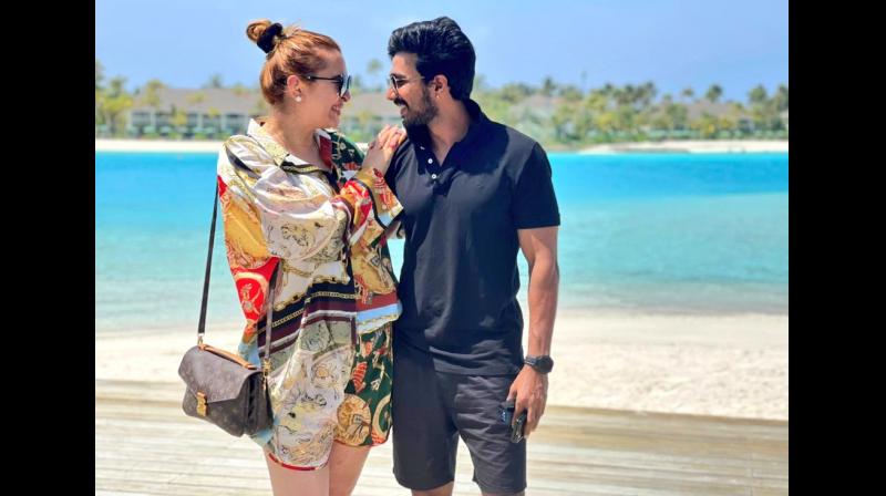 Jwala Gutta and Vishu Vishal during their holiday in Maldives