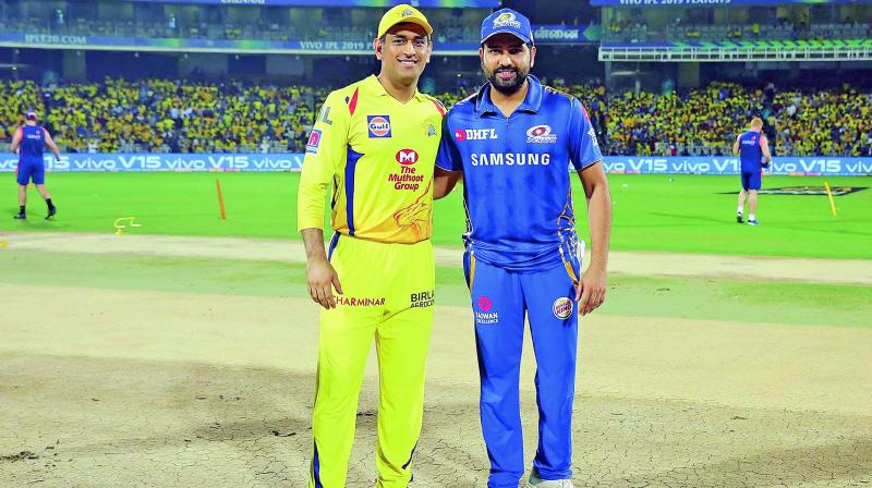 CSK skipper M.S. Dhoni and his Mumbai counterpart Rohit Sharma. (Photo: BCCI) CSK skipper M.S. Dhoni and his Mumbai counterpart Rohit Sharma. (Photo: BCCI)