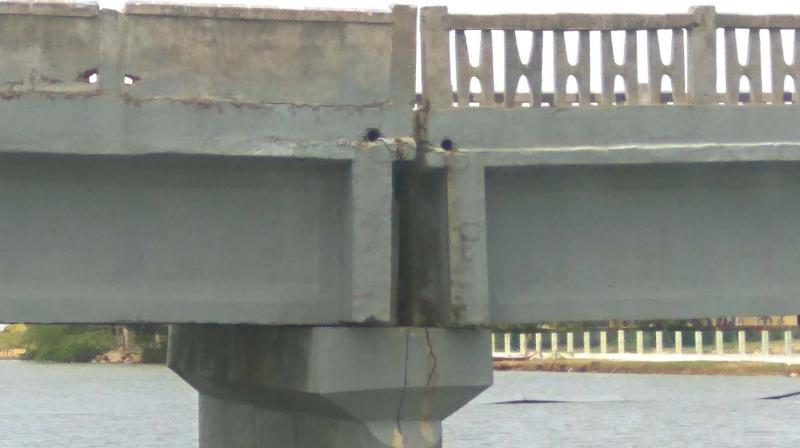 A bridge on East Coast Road, 60 kms from Chennai cries for attention after it got damaged in 2015 floods. (Photo: DC) A bridge on East Coast Road, 60 kms from Chennai cries for attention after it got damaged in 2015 floods. (Photo: DC)