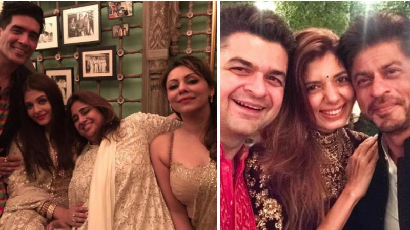 These pictures of Shah Rukh Khan and Gauri Khan with Aishwarya Rai Bachchan were shared on Instagram. These pictures of Shah Rukh Khan and Gauri Khan with Aishwarya Rai Bachchan were shared on Instagram.