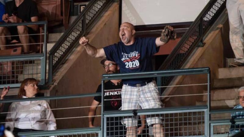Dawson was wearing a 'Trump 2020' shirt but the President thought he was one of the protesters. (Photo: AFP) Dawson was wearing a 'Trump 2020' shirt but the President thought he was one of the protesters. (Photo: AFP)