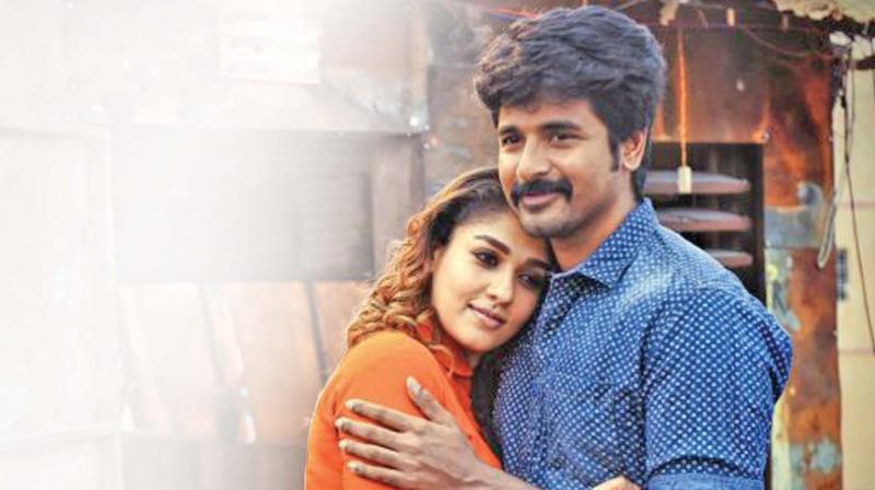 Nayanthara and Sivakarthikeyan in Velaikkaran. Nayanthara and Sivakarthikeyan in Velaikkaran.