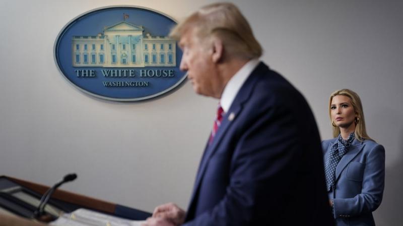 Ivanka Trump, the daughter and assistant to President Donald Trump, listens as President Donald Trump speaks during a coronavirus task force briefing at the White House. AP Photo Ivanka Trump, the daughter and assistant to President Donald Trump, listens as President Donald Trump speaks during a coronavirus task force briefing at the White House. AP Photo