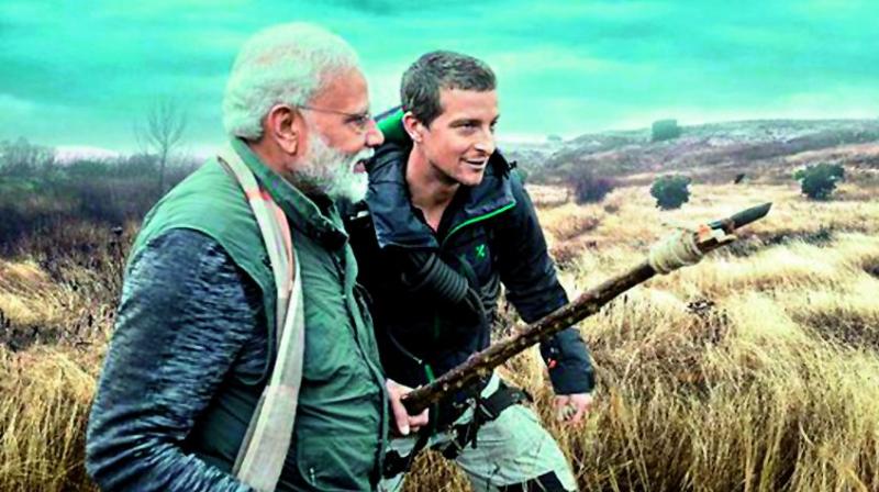 PM Modi appeared on an episode of Man Vs Wild with adventurist Bear Grylls. PM Modi appeared on an episode of Man Vs Wild with adventurist Bear Grylls.