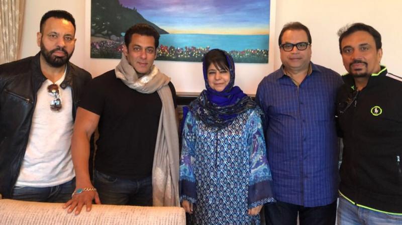 Salman Khan meets the CM in Kashmir. (Photo: Twitter/ Ramesh Taurani) Salman Khan meets the CM in Kashmir. (Photo: Twitter/ Ramesh Taurani)