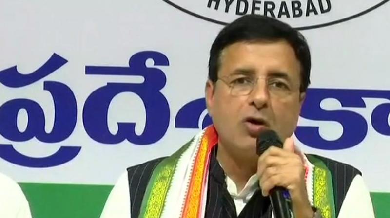 Surjewala accused the Modi government of indulging in a "cover-up conspiracy" to hide its role in helping and promoting the "banned company" AgustaWestland and its parent company, Finmeccanica. (Photo: ANI/Twitter) Surjewala accused the Modi government of indulging in a "cover-up conspiracy" to hide its role in helping and promoting the "banned company" AgustaWestland and its parent company, Finmeccanica. (Photo: ANI/Twitter)