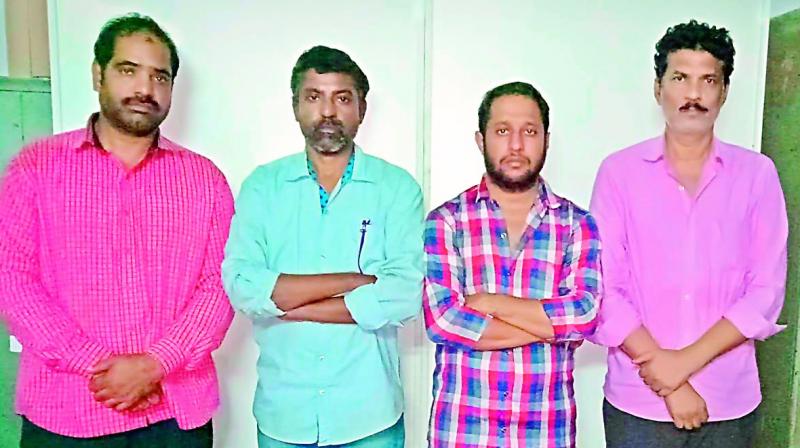 The arrested were identified as Mohd Zafar Khan alias Zafar, Thakur Ritesh Singh, Kalugotala Veera Shankara Surya Satyam and Suresh Panchariya The arrested were identified as Mohd Zafar Khan alias Zafar, Thakur Ritesh Singh, Kalugotala Veera Shankara Surya Satyam and Suresh Panchariya