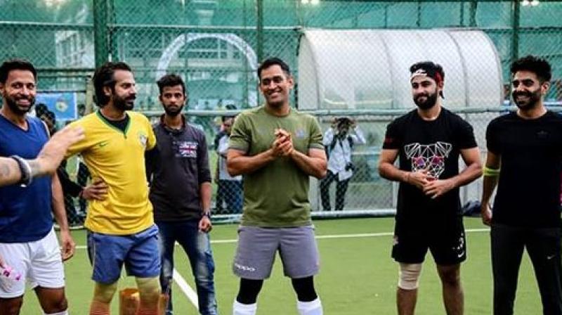 On Monday, the 37-year-old got a chance to play with some of the cast of the Bollywood flm Dhadak, including lead actor Ishaan Khatter. (Photo: Instagram / AllStarsFC) On Monday, the 37-year-old got a chance to play with some of the cast of the Bollywood flm Dhadak, including lead actor Ishaan Khatter. (Photo: Instagram / AllStarsFC)