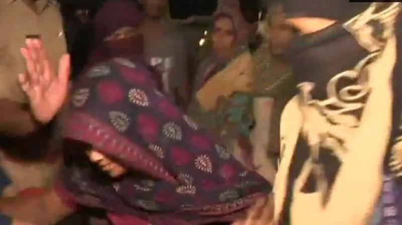 The kin of the deceased allegedly attempted immolation after they were barred from meeting the Chief Minister. (Photo: ANI) The kin of the deceased allegedly attempted immolation after they were barred from meeting the Chief Minister. (Photo: ANI)