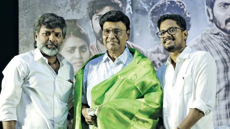 Bhagyaraj (centre), during the Aghori trailer launch. Bhagyaraj (centre), during the Aghori trailer launch.