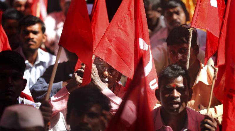 Around 5,000 workers from various organised and unorganised marched from Panaji bus stand to Azad Maidan - a distance of around 3 kms. (Representational Image | AP) Around 5,000 workers from various organised and unorganised marched from Panaji bus stand to Azad Maidan - a distance of around 3 kms. (Representational Image | AP)