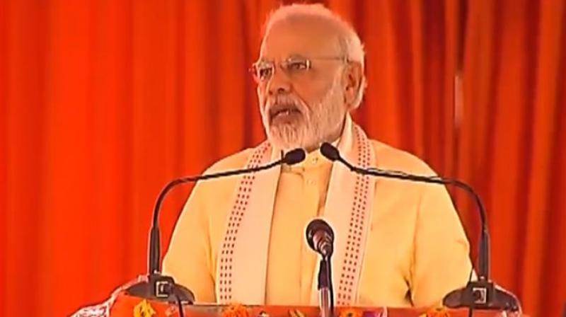 Prime Minister Narendra Modi was in Azamgarh to lay the foundation stone for the 340-km Purvanchal Expressway which will connect Lucknow with Ghazipur at a cost of Rs 23,000 crore.(Photo: Twitter/@BJP4India) Prime Minister Narendra Modi was in Azamgarh to lay the foundation stone for the 340-km Purvanchal Expressway which will connect Lucknow with Ghazipur at a cost of Rs 23,000 crore.(Photo: Twitter/@BJP4India)