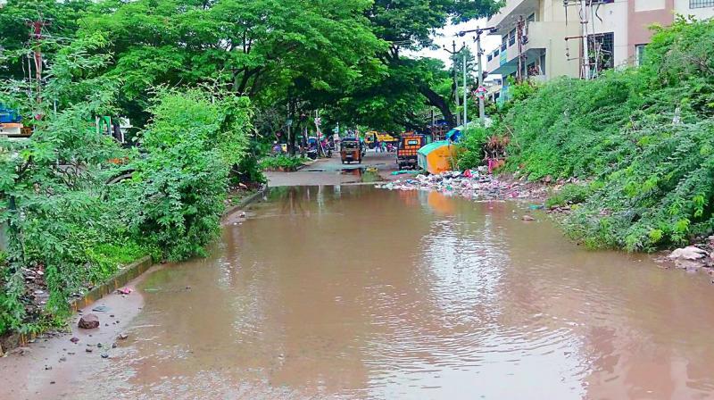 A resident (@venubababorra) while highlighting the plight of the city on social media tweeted this photograph. He wrote, “Dear @CommissionrGHMC, @GHMCOnline, these pics are frm Golkonda-Manikonda road. Does it come under GHMC or how to get in touch with respective teams.” A resident (@venubababorra) while highlighting the plight of the city on social media tweeted this photograph. He wrote, “Dear @CommissionrGHMC, @GHMCOnline, these pics are frm Golkonda-Manikonda road. Does it come under GHMC or how to get in touch with respective teams.”