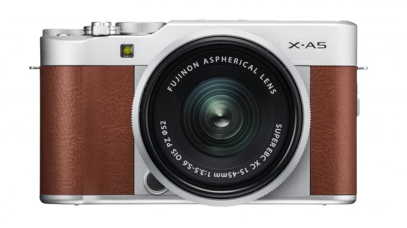 The Fujifilm X-A5 is priced at Rs 49,999 with lens (XC15-45mm f/3.5-5.6 OIS PZ) and features in Brown, Pink and Black colour variants. The Fujifilm X-A5 is priced at Rs 49,999 with lens (XC15-45mm f/3.5-5.6 OIS PZ) and features in Brown, Pink and Black colour variants.