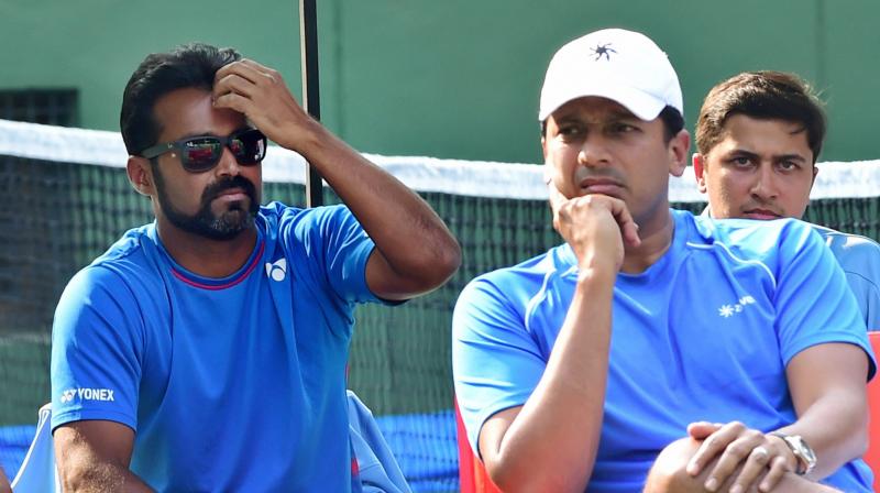 Leander Paes and Mahesh Bhupathihave a 303-103 career record together with a Davis Cup record of longest winning streak in doubles, with 23 straight victories. (Photo: PTI) Leander Paes and Mahesh Bhupathihave a 303-103 career record together with a Davis Cup record of longest winning streak in doubles, with 23 straight victories. (Photo: PTI)