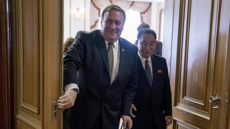 In practical terms, Pompeo mentioned only that officials from both sides would meet on July 12 to discuss the repatriation of the remains of some US soldiers killed during the 1950-1953 Korean War. (Photo: AP) In practical terms, Pompeo mentioned only that officials from both sides would meet on July 12 to discuss the repatriation of the remains of some US soldiers killed during the 1950-1953 Korean War. (Photo: AP)