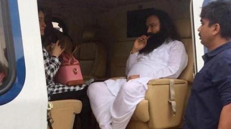 Ram Rahim was taken to Sunaria jail in Rohtak via a chopper, the police official said. (Photo: PTI) Ram Rahim was taken to Sunaria jail in Rohtak via a chopper, the police official said. (Photo: PTI)