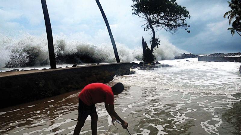 Fury of sea has intensified posing grave threat to the coastal areas as southwest monsoon gathered momentum. Erosion of land in Chellanam near Kochi is threatening several houses in the area. A scene on Tuesday. (Photo: ARUNCHANDRA BOSE) Fury of sea has intensified posing grave threat to the coastal areas as southwest monsoon gathered momentum. Erosion of land in Chellanam near Kochi is threatening several houses in the area. A scene on Tuesday. (Photo: ARUNCHANDRA BOSE)