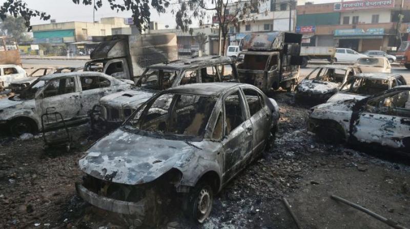 Clashes erupted when Dalit groups reached Pune to mark 200th anniversary of the battle. (Photo: PTI) Clashes erupted when Dalit groups reached Pune to mark 200th anniversary of the battle. (Photo: PTI)