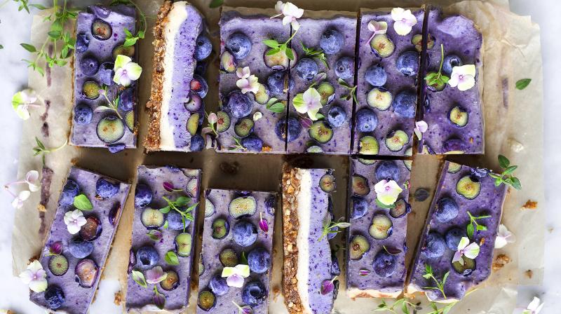 Blueberry Thyme Dream Vegan Cake by cookbook author Virpi Mikkonen. (Photo Credit: Virpi Mikkonen) Blueberry Thyme Dream Vegan Cake by cookbook author Virpi Mikkonen. (Photo Credit: Virpi Mikkonen)
