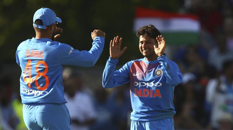 Using his googlies, Kuldeep bamboozled the English batting line-up and the wrist spinner said his three-wicket over changed the momentum of the game in India's favour.(Photo: AP) Using his googlies, Kuldeep bamboozled the English batting line-up and the wrist spinner said his three-wicket over changed the momentum of the game in India's favour.(Photo: AP)