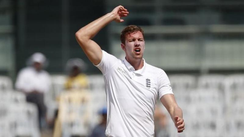 Jake Ball delivered just four balls of his fourth over when he appeared to lose his footing in his delivery stride and turned his right ankle at the Adelaide Oval, where England were playing a pink ball match in preparation for the upcoming five-test series.(Photo: AP) Jake Ball delivered just four balls of his fourth over when he appeared to lose his footing in his delivery stride and turned his right ankle at the Adelaide Oval, where England were playing a pink ball match in preparation for the upcoming five-test series.(Photo: AP)