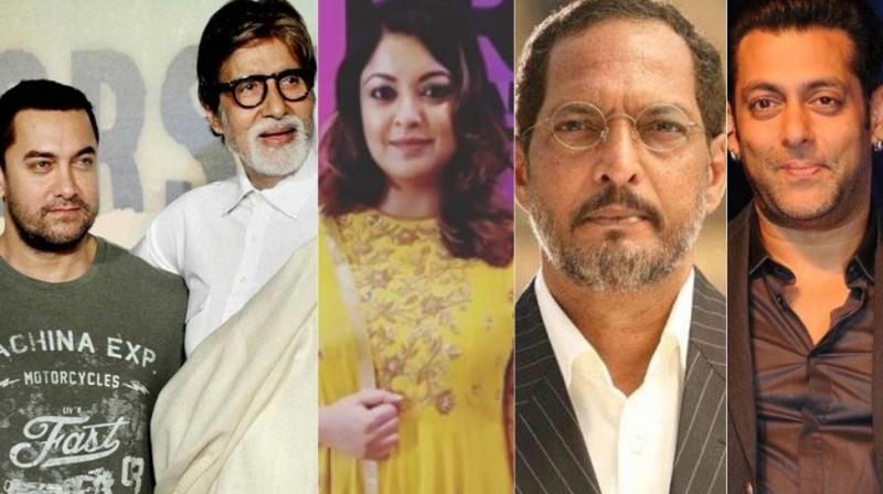 The A-listers, Aamir Khan, Amitabh Bachchan and Salman Khan were ‘unaware’ about Tanushree Dutta’s allegations against Nana Patekar. The A-listers, Aamir Khan, Amitabh Bachchan and Salman Khan were ‘unaware’ about Tanushree Dutta’s allegations against Nana Patekar.