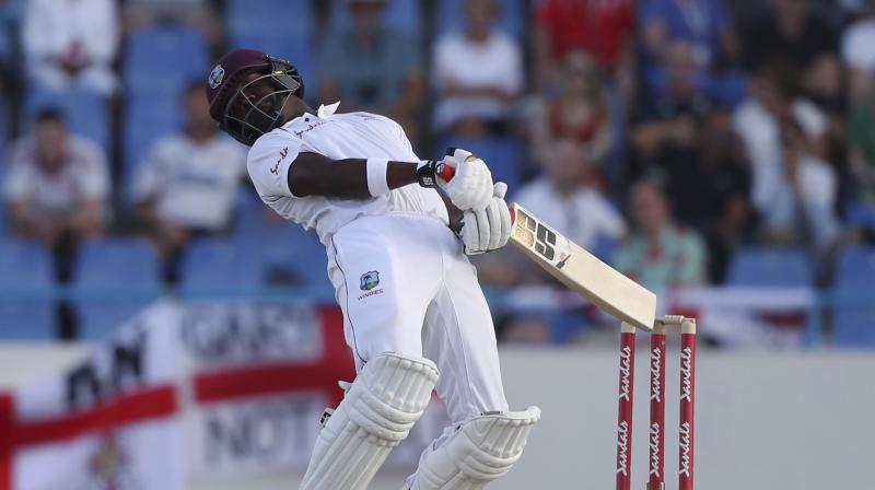 Bravo faced 165 balls, almost a whole session's worth on his own, and was 33 not out at stumps to help West Indies to 272-6 in reply to England's 187. (Photo: AP) Bravo faced 165 balls, almost a whole session's worth on his own, and was 33 not out at stumps to help West Indies to 272-6 in reply to England's 187. (Photo: AP)