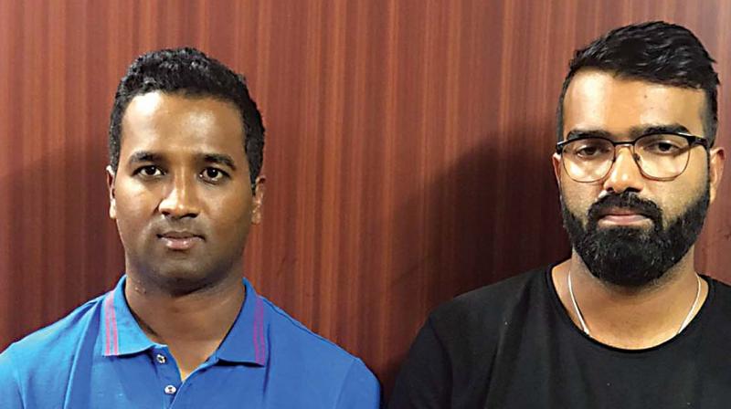 Cricketers C.M. Gautam and Abrar Kazi after their arrest Cricketers C.M. Gautam and Abrar Kazi after their arrest