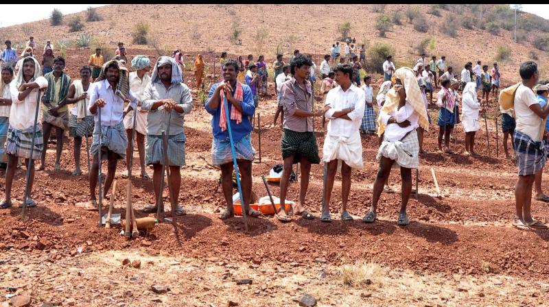 File picture of drought hit districts; (inset) Shankar Matolli. (Photo:KPN) File picture of drought hit districts; (inset) Shankar Matolli. (Photo:KPN)