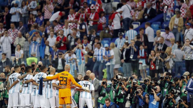 Russia’s World Cup organising committee said seven Argentines had been detained by police after the match, in which Croatia beat Argentina 3-0 and left the hopes of the twice world champions hanging by a thread. (Photo: AP) Russia’s World Cup organising committee said seven Argentines had been detained by police after the match, in which Croatia beat Argentina 3-0 and left the hopes of the twice world champions hanging by a thread. (Photo: AP)
