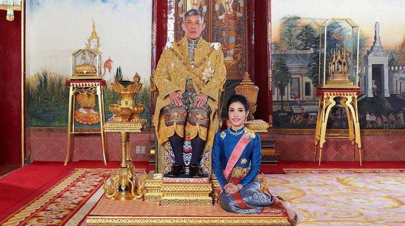 Thai King Maha Vajiralongkorn with royal noble consort Sineenat Bilaskalayani, also known as Sineenat Wongvajirapakdi. (Photo: AFP) Thai King Maha Vajiralongkorn with royal noble consort Sineenat Bilaskalayani, also known as Sineenat Wongvajirapakdi. (Photo: AFP)