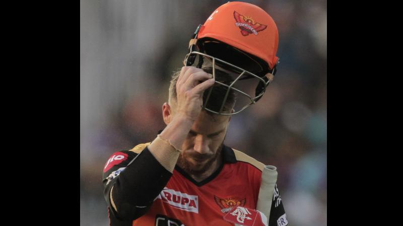 I DOFF MT HAT: Sunrisers' skipper David Warner. AP Photo I DOFF MT HAT: Sunrisers' skipper David Warner. AP Photo