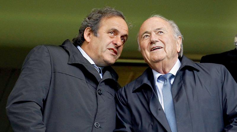 Former FIFA boss Sepp Blatter with former UEFA chief Michel Platini. DC File Photo Former FIFA boss Sepp Blatter with former UEFA chief Michel Platini. DC File Photo