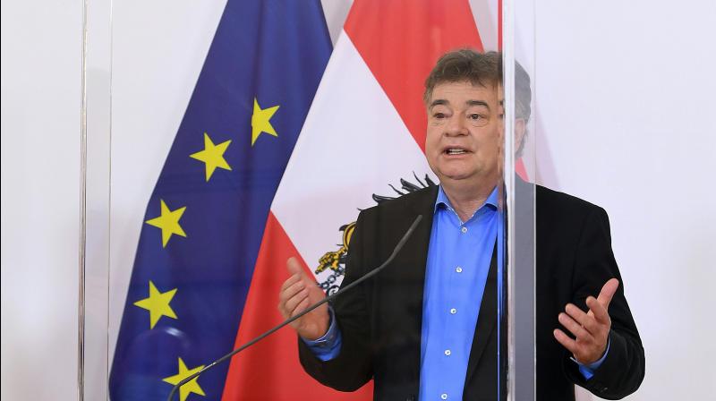 Werner Kogler, Austrian Vice Chancellor and also sports minister at a press conference in Vienna. AFP Photo Werner Kogler, Austrian Vice Chancellor and also sports minister at a press conference in Vienna. AFP Photo