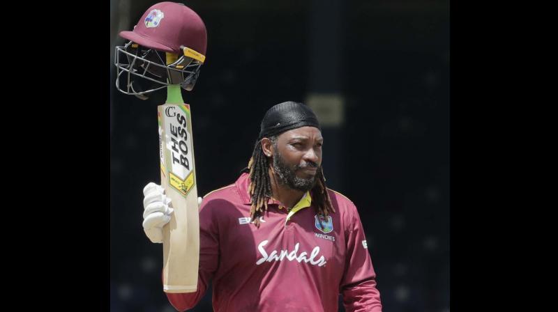 IN NO MOOD TO HANG HIS BAT: Chris Gayle. AP Photo
