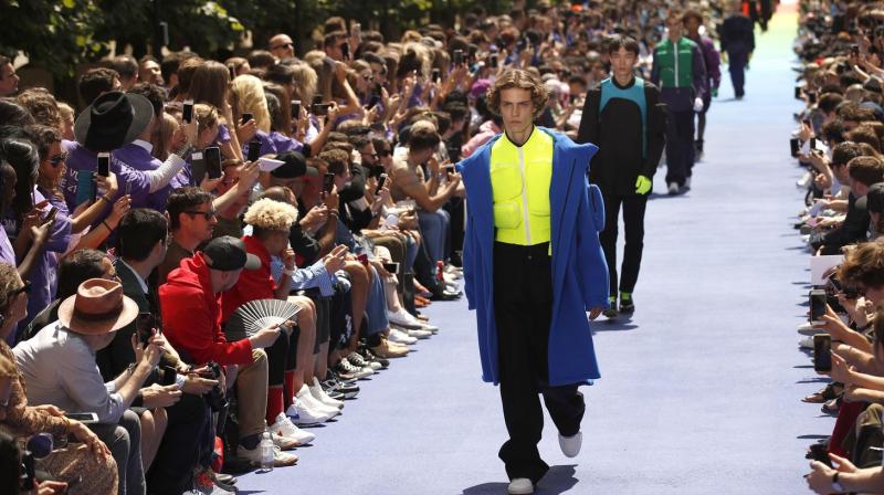 It was clear by the mood at the show that expectations for artistic director Abloh’s debut were at stratospheric levels. (Photo: AP) It was clear by the mood at the show that expectations for artistic director Abloh’s debut were at stratospheric levels. (Photo: AP)