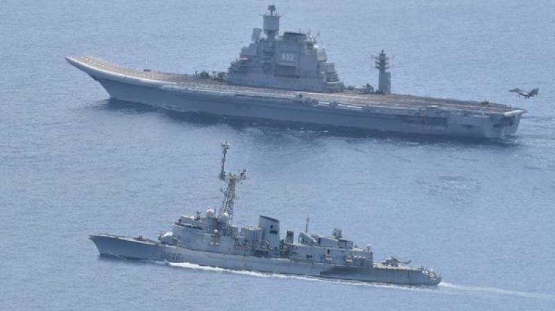 'Varuna' is the largest ever joint exercise undertaken by the navies of the two countries yet, and represents the climax of the strengthened maritime co-operation between India and France. (Photo: ANI) 'Varuna' is the largest ever joint exercise undertaken by the navies of the two countries yet, and represents the climax of the strengthened maritime co-operation between India and France. (Photo: ANI)