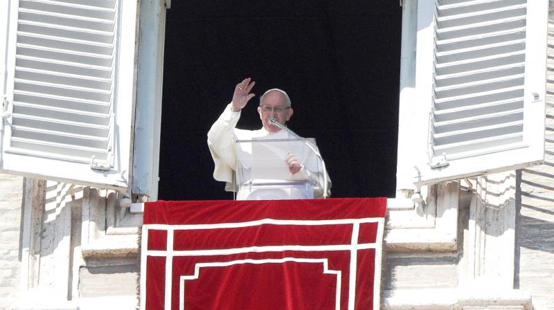 Pope Francis delivers his blessing during the Angelus noon prayer In St Peter's Square at the Vatican recently. (Photo: AP) Pope Francis delivers his blessing during the Angelus noon prayer In St Peter's Square at the Vatican recently. (Photo: AP)
